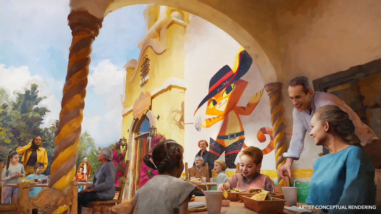 DreamWorks' Puss in Boots Del Mar Comidas y Leche rendering