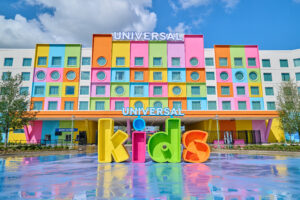After all the fun, families can relax just steps away at the Universal Kids Resort Hotel. The colorfully themed on-site hotel designed with families in mind offers a place to stay and relax just steps away from the park. The vibrant site also serves as the entrance to Universal Kids Resort.