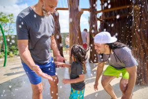 Shrek’s Swamp Splash & Smash allow kids and their grown-ups to stomp and/or splash away.