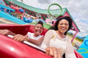 At Jellyfish Fields Jamboree, kids and their families hop aboard their very own Jelly Angler to bounce around with the one and only SpongeBob SquarePants.