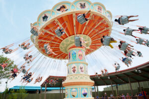 Small heroes unite at DreamWorks’ Puss in Boots Del Mar where Swings Over Del Mar has guests flying high.