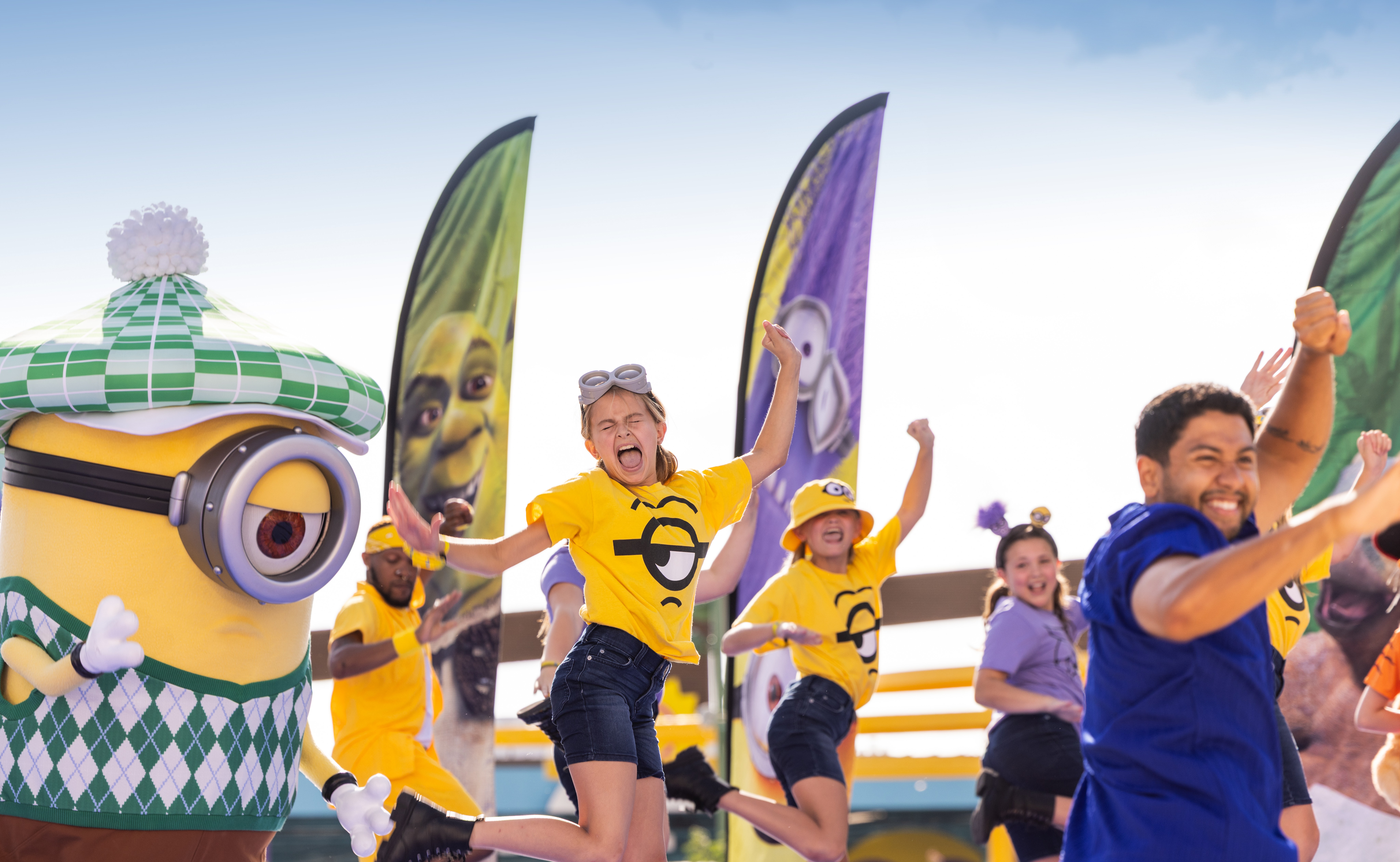 The grand opening celebration featured catchy choreographed dance moments including this one with Illumination’s Minions. 