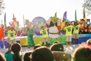 Shrek and Fiona joined the grand opening celebration. Kids and their grown-ups can meet Shrek and Fiona in DreamWorks’ Shrek’s Swamp. 